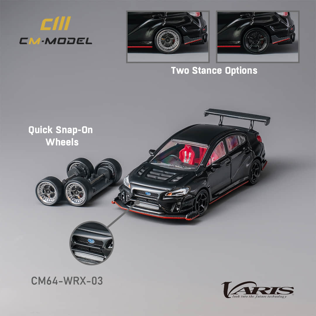 CM Model 1/64 Subaru STI Varis Widebody 1.0 Black