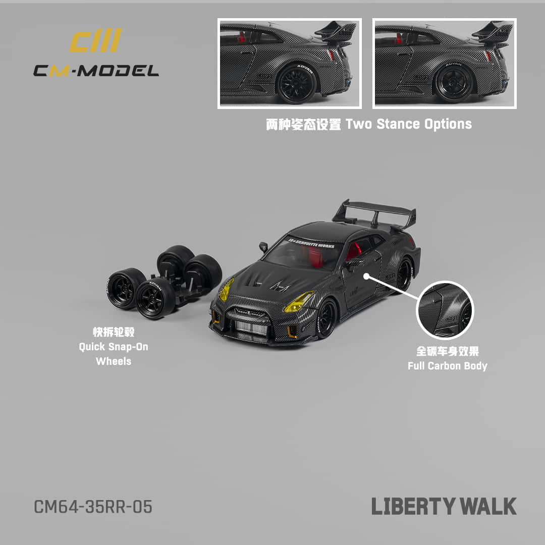 CM Model 164 Nissan LBWK GT35RR black All black carbon fiber