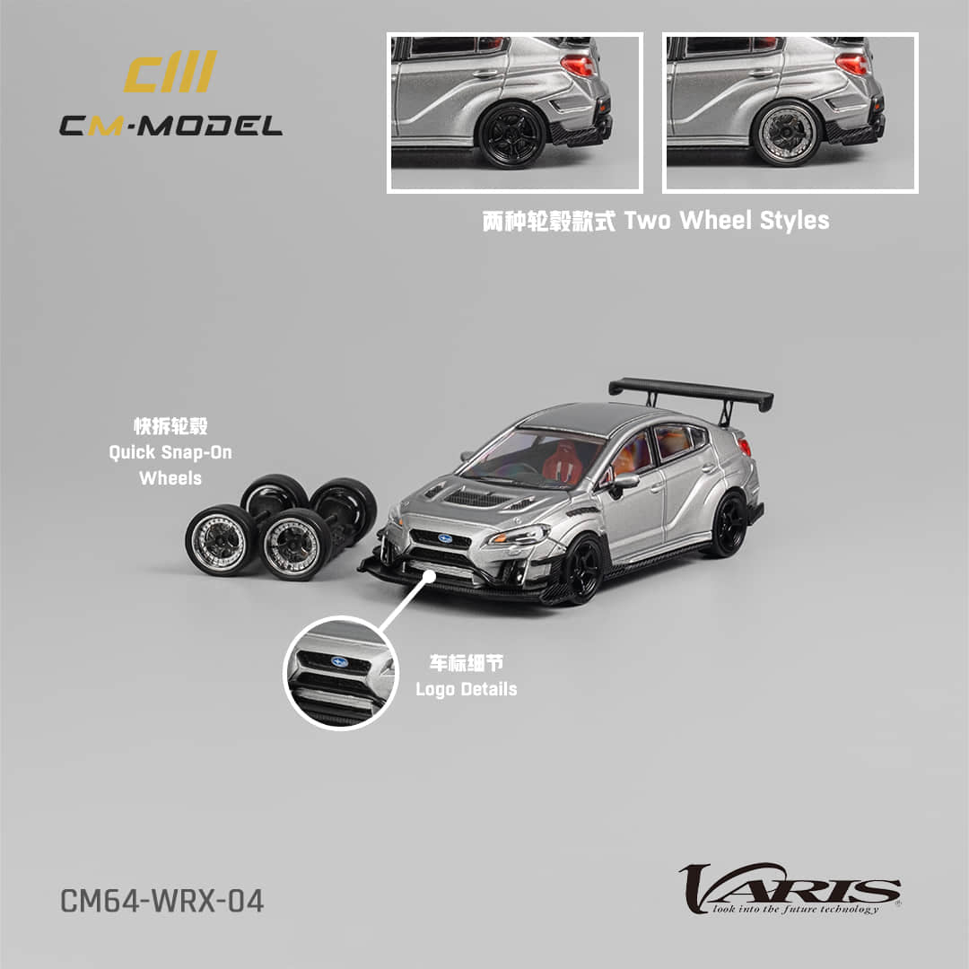 CM Model 1/64 Subaru STI Varis Mmetallic Silver