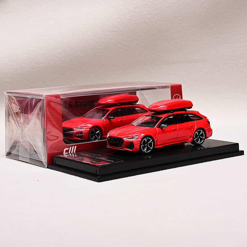 CM Model 164 Audi RS6 Avant Tango Red w/Roof Box